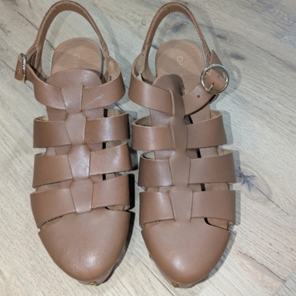Anthropologie Pilcro Leather Fisherman Clog Sandal - Picture 2 of 10